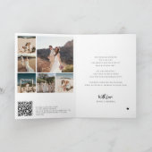 Fotocollage moderne zwart-wit bruiloft bedankkaart (Binnen)