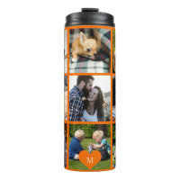 Fotocollage monogram gepersonaliseerd modern oranj