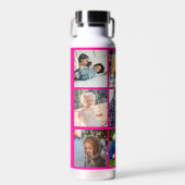 Fotocollage monogram gepersonaliseerd modern roze waterfles (Voorkant)