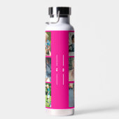 Fotocollage monogram gepersonaliseerd modern roze waterfles (Rechts)