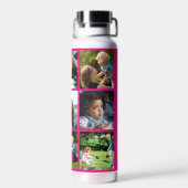 Fotocollage monogram gepersonaliseerd modern roze waterfles (Achterkant)