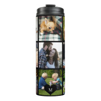 Fotocollage monogram gepersonaliseerd modern zwart