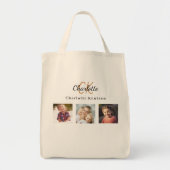 Fotocollage monogram initialen tote bag (Voorkant)