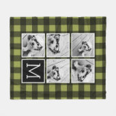 Fotocollage - Monogram Olive Black Buffalo Pset Fleece Deken (Voorkant (Horizontaal))