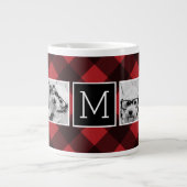 Fotocollage - Monogram Red Black Buffalo Pset Jumbo Mok (Voorkant)