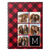 Fotocollage - Monogram Red Black Buffalo Pset Notitieboek (Voorkant)