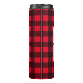 Fotocollage - Monogram Red Black Buffalo Pset Thermosbeker (Achterkant)