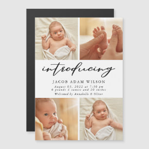 Fotocollage Nieuwe Baby Geboorteaankondiging