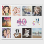 Fotocollage op 40e verjaardag, wit cadeaupapier (Vlak)