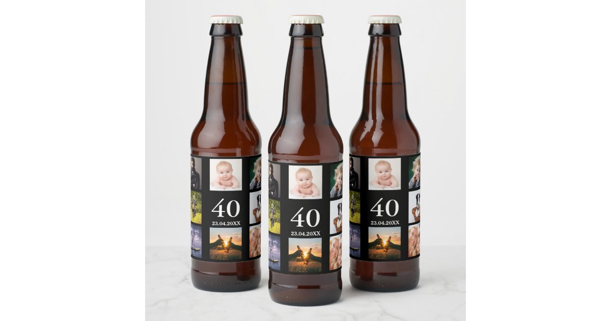 Fotocollage Op 40ste Verjaardag Zwarte Man Bier Etiket Zazzle Be