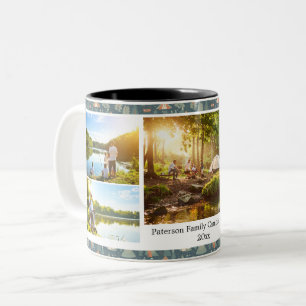 Fotocollage Outdoor Avontuur Wandelen Kamperen Tweekleurige Koffiemok