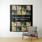 Fotocollage personaliseren en teksttapestry wandkleed (In situ)