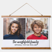 Fotocollage raster - tekst op de bodem - wit hangend wandkleed (Voorkant)