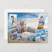 Fotocollage sjabloon stranddag briefkaart (Voorkant / Achterkant)