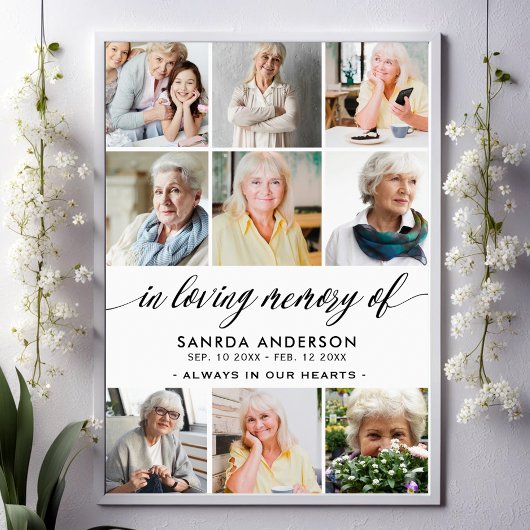 Fotocollage ter liefdevolle herinnering poster