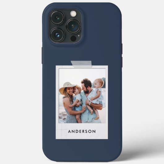  fotocollage typografie moderne marineblauw Case-Mate iPhone case (Achterkant)