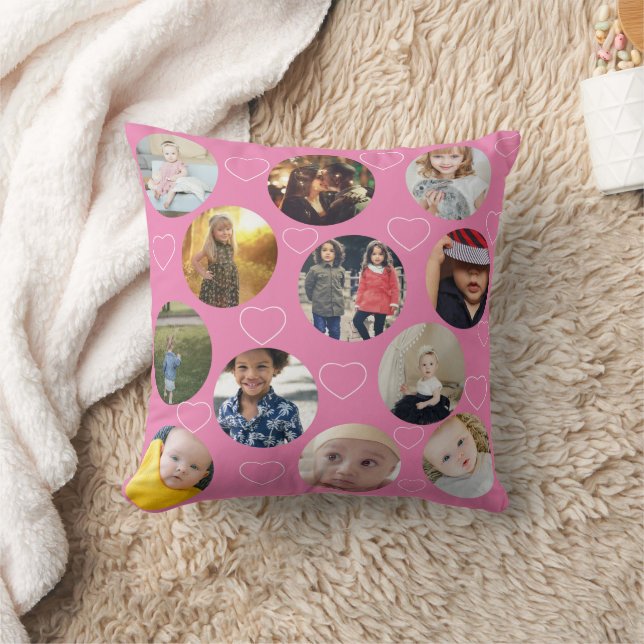 Fotocollage Unieke Sjabloon voor hart en cirkel Kussen (Deken)