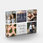 Fotocollage van aangepaste familie personaliseert  fotoblokken (Links)