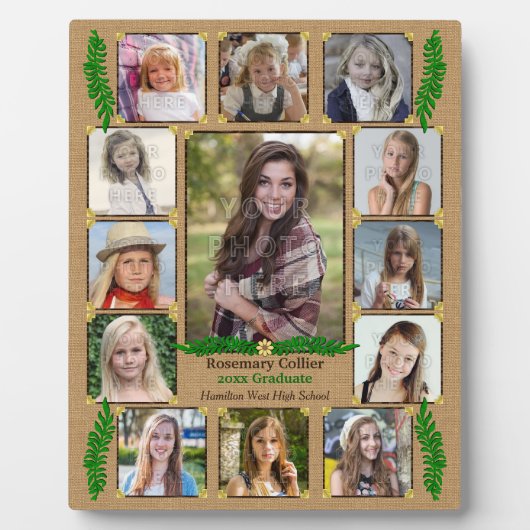 Fotocollage van de middelbare school Afstuderen |  Fotoplaat (Voorkant)