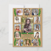 Fotocollage van de middelbare school Afstuderen |  Magnetische Uitnodiging (Voorkant)