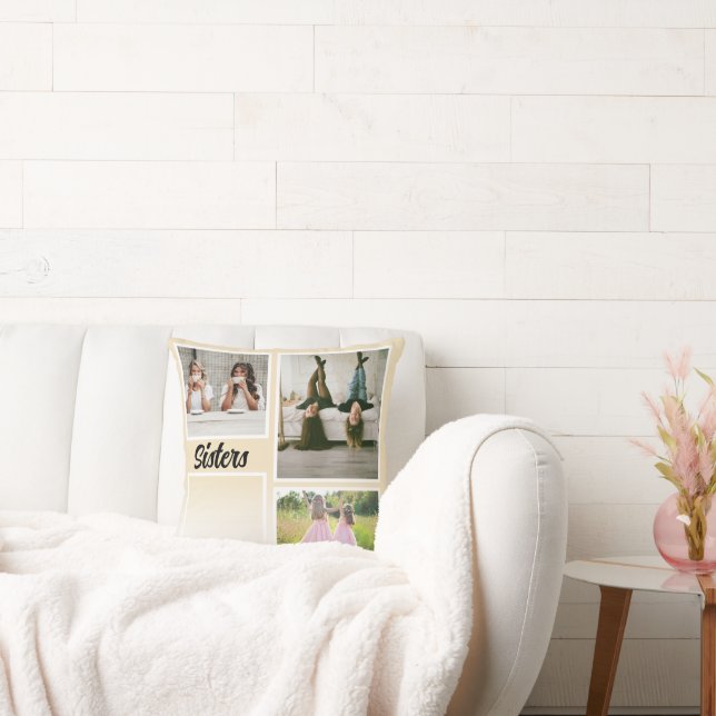Fotocollage van de zusters. De beste vorm van ther Kussen (Bank)