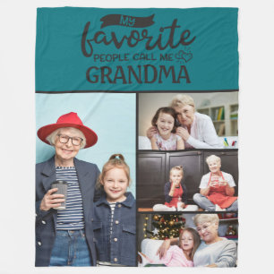 Fotocollage van vier families - Mijn favoriete men Fleece Deken