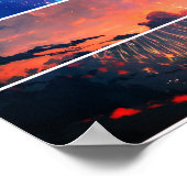 Fotocollage van vuurwerklandschap poster (Hoek)