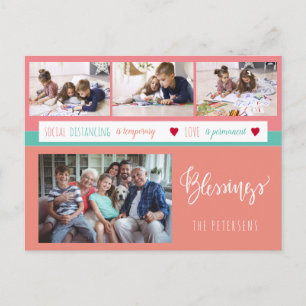 Fotocollage verblijf thuis familie liefdesbericht briefkaart