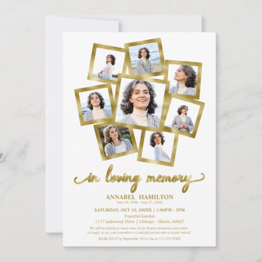 Fotocollage Viering van het Leven Begrafenis Kaart (Voorkant)