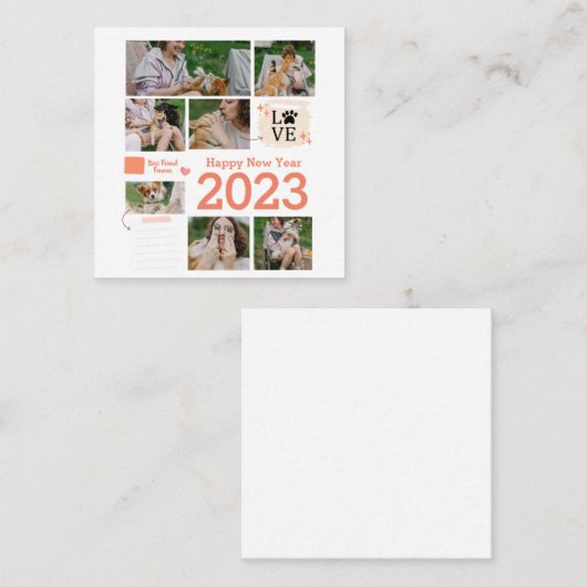 Fotocollage Vierkante Visitekaartje (Voorkant / Achterkant)