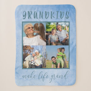 Fotocollage voor grootouders Blauw Sherpa Deken
