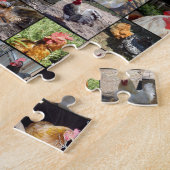 Fotocollage voor kippen en roosters; legpuzzel (Zijkant)