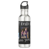Fotocollage we houden van je vader Fathers Dag Waterfles (Voorkant)