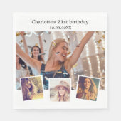 Fotocollage wit verjaardagsfeestje servet (Voorkant)