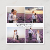 Fotocollage wit zwart QR-code Vierkante Visitekaartje (Voorkant)