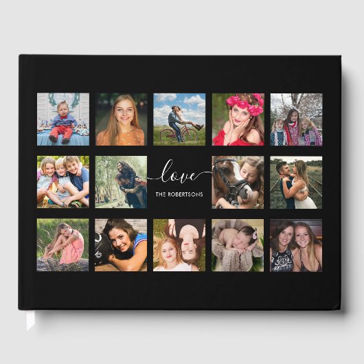 Fotocollage Zwart Aangepast gastenboek (Voorkant)