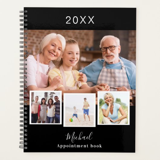 Fotocollage zwart wit afspraken 2025 planner (Voorkant)
