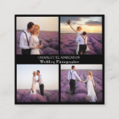 Fotocollage zwart wit QR-code Vierkante Visitekaartje (Voorkant)