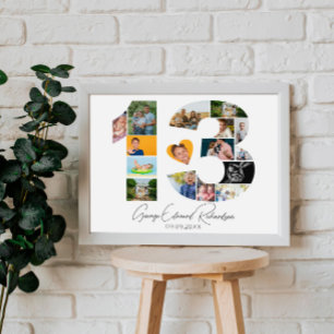 Fotocollageposter cadeau voor 13e verjaardag poster