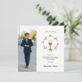 Fotocommunie Dankkaart – Bloemenkrans Kaart (Staand voorkant)