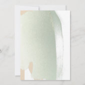 Fotocrème, Sage-penseelstreken Minimale bruiloft Save The Date (Achterkant)