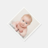Fotodatum eerste verjaardag baby servet (Hoek)