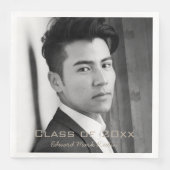 Fotodiner servetten: Klasse van Afstuderen B & W Servet (Voorkant)