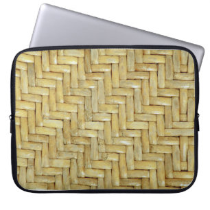 Fotoecht van geweven stro laptop sleeve