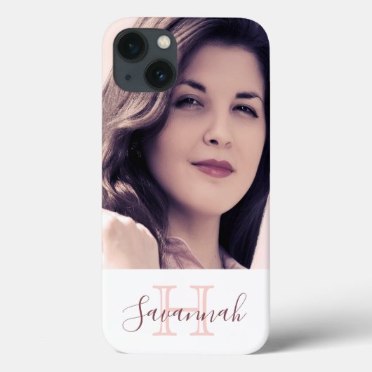 Fotoelegant van witte rozengoudmonogram Case-Mate iPhone case (Achterkant)