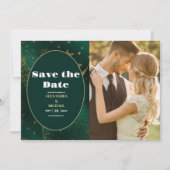 FotoEmerald Groen Goud Hemelbruiloft Save The Date (Voorkant)