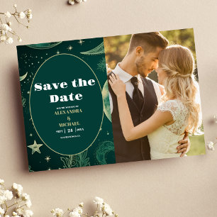 FotoEmerald Groen Goud Hemelbruiloft Save The Date