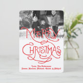 Fotofeestdag: Artisan Kraft Merry Kerstmis Feestdagenkaart (Staand voorkant)