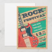 Fotoflyer van het muziekrockfestival in Retro Kaart (Voorkant / Achterkant)