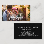 Fotofoto Moderne penseelscript Visitekaartje (Voorkant / Achterkant)